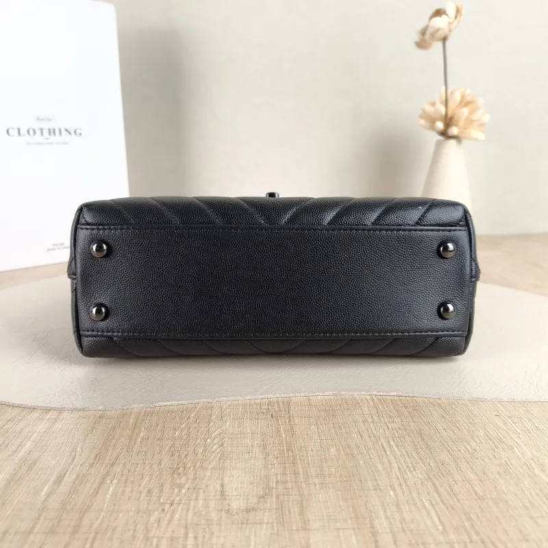 Chanel Top Handle Bag Coco Handle​ v Black Grained Calfskin Small 24 × 10 × 14 cm — cover view 3 of 5