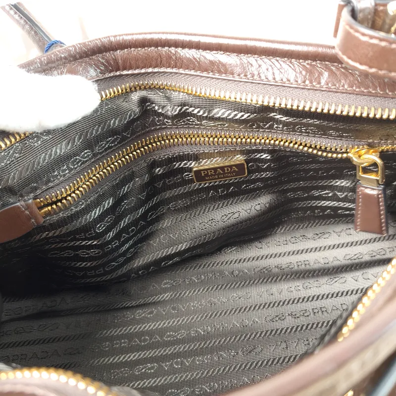 PRADA Shoulder Bag Bonnie Soft Lux Waxed Leather Medium 32 × 12 × 15.5 cm — detail view 9 of 11