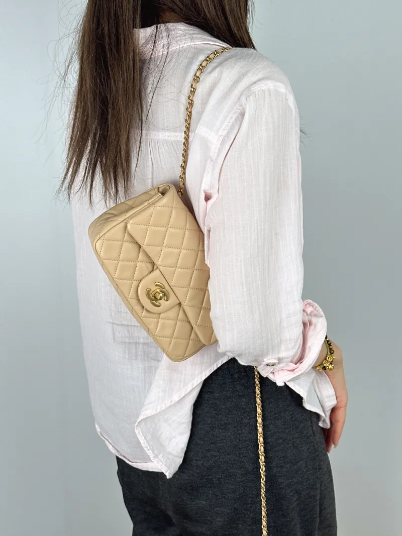 Chanel Crossbody Bag mini Lambskin mini20 × 6 × 12 cm — on-model view 2 of 2
