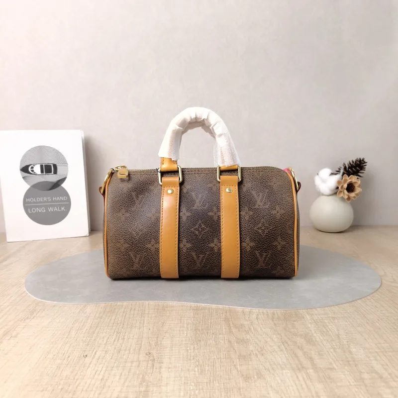 Louis Vuitton Crossbody Bag Keepall 25 Edition Brown PVC Medium 25 × 11 × 15 cm