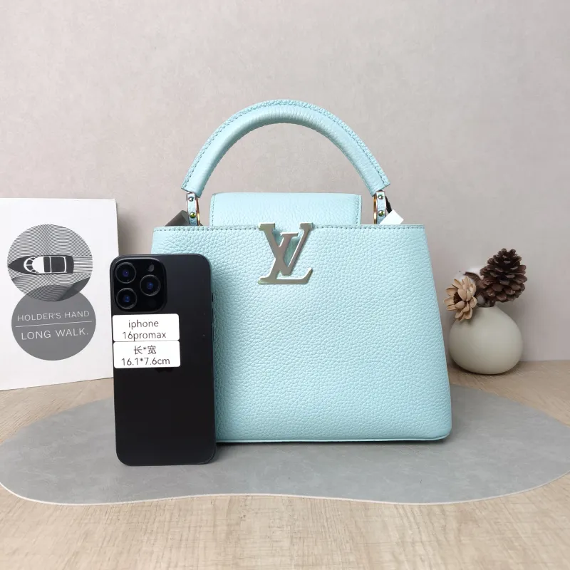 Louis Vuitton Top Handle Bag Capucines Blue Calfskin BB 27 × 9 × 17.5 cm — cover view 2 of 6