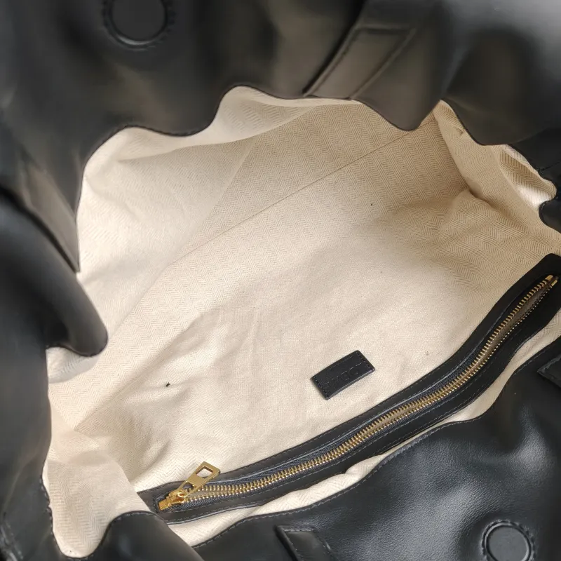 LOEWE Shoulder Bag Flamenco Black Calfskin Large 38 × 14 × 29 cm — detail view 10 of 10