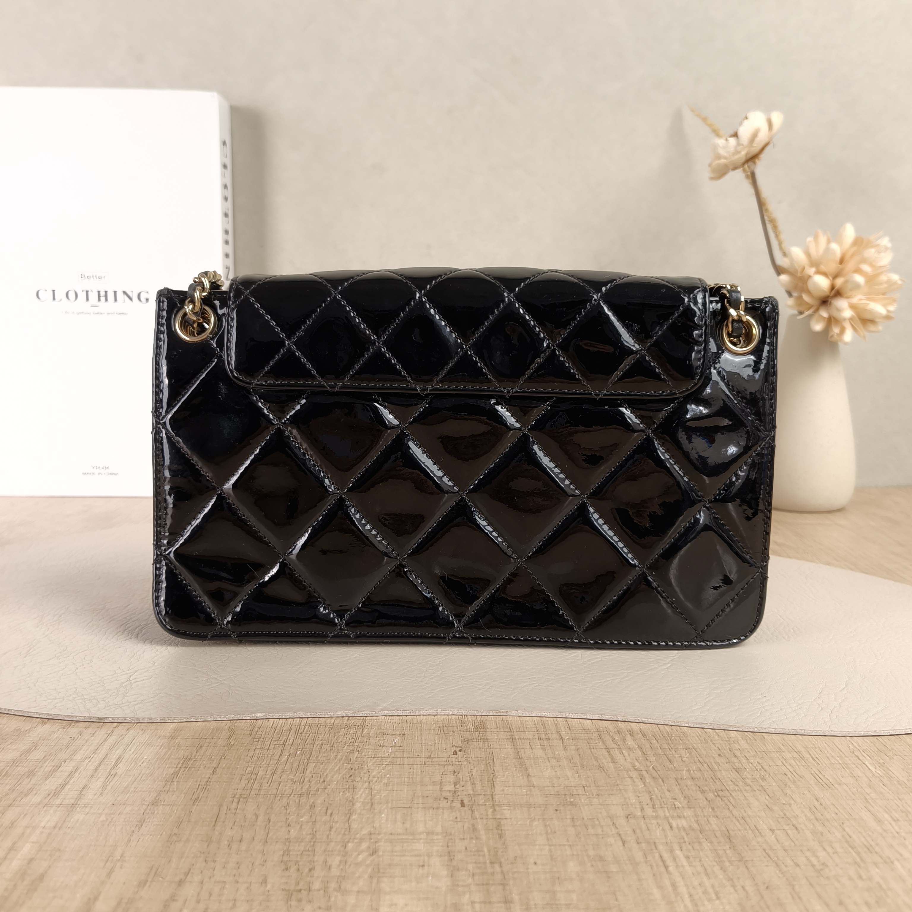 Chanel Crossbody Bagcf Collection Crossbody Bag Black Patent Leather One Size24 × 8 × 15 cm — cover view 4 of 5