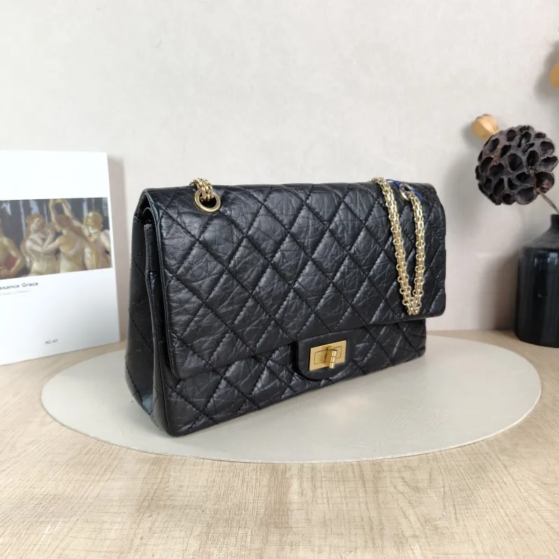 Chanel Shoulder Bag 2.55 Black Calfskin Large 31.5 × 10 × 20 cm 14 — cover view 4 of 5
