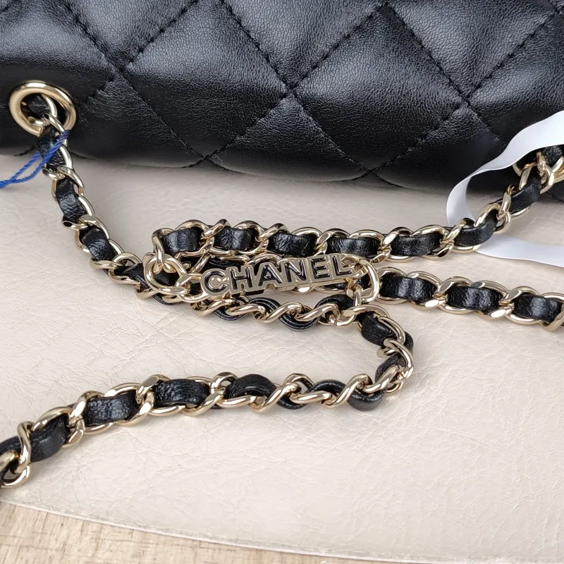 Chanel Backpack logo Backpack Black Lambskin 19 × 6 × 17 cm — detail view 5 of 13