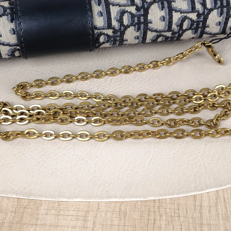 DIOR Crossbody Bag Edition Chain Shoulder Crossbody Bag Blue Canvas One Size 27.5 × 3 × 12.5 cm — detail view 9 of 12