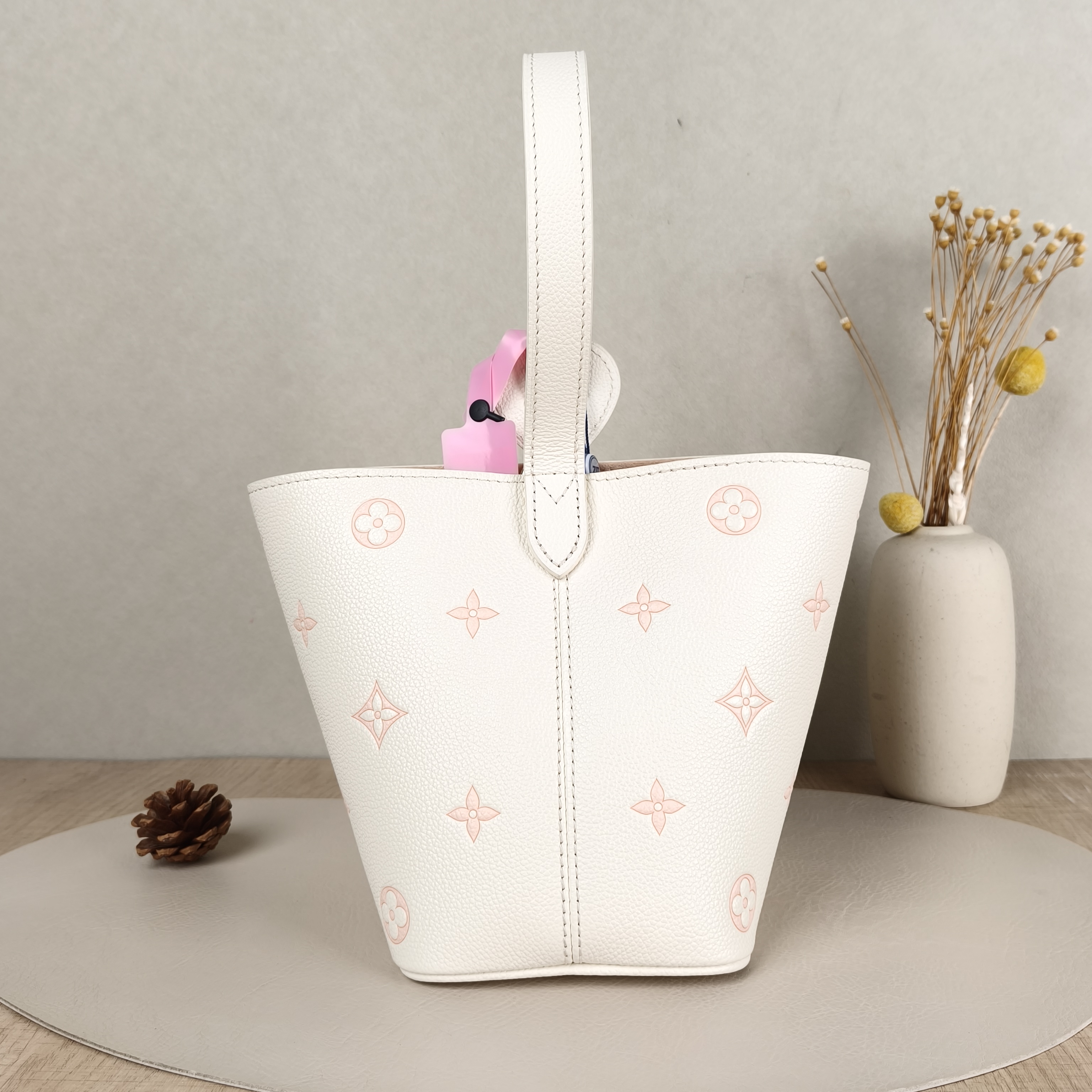 Louis Vuitton Top Handle Bag ALL IN BB White · Pink Calfskin BB16 × 12 × 18 cm — cover view 4 of 5