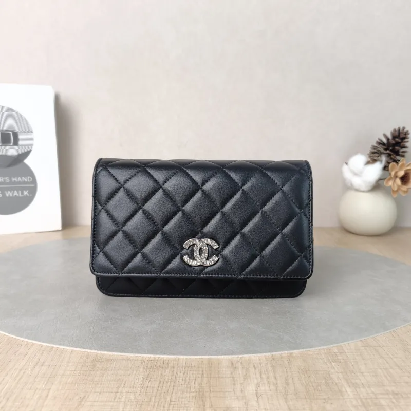 Chanel Crossbody Bag Classic Flap WOC CF WOCWOC Bag Black Lambskin One Size19.2 × 3.5 × 12.3 cm