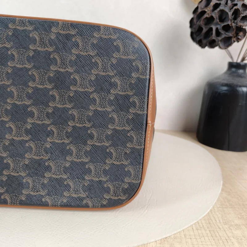 CELINE Crossbody Bag Triomphe Bucket Bag Monogram PVC Medium 24 × 18 × 27 cm — detail view 7 of 11