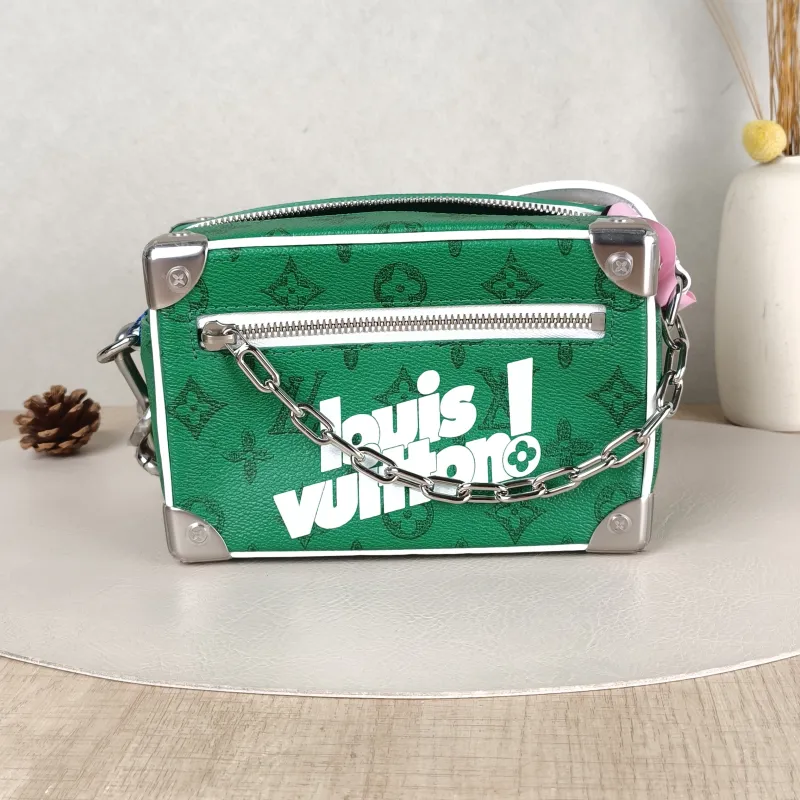Louis Vuitton Crossbody Bag SOFT TRUNK Box Green PV Cmini18.5 × 8 × 13 cm