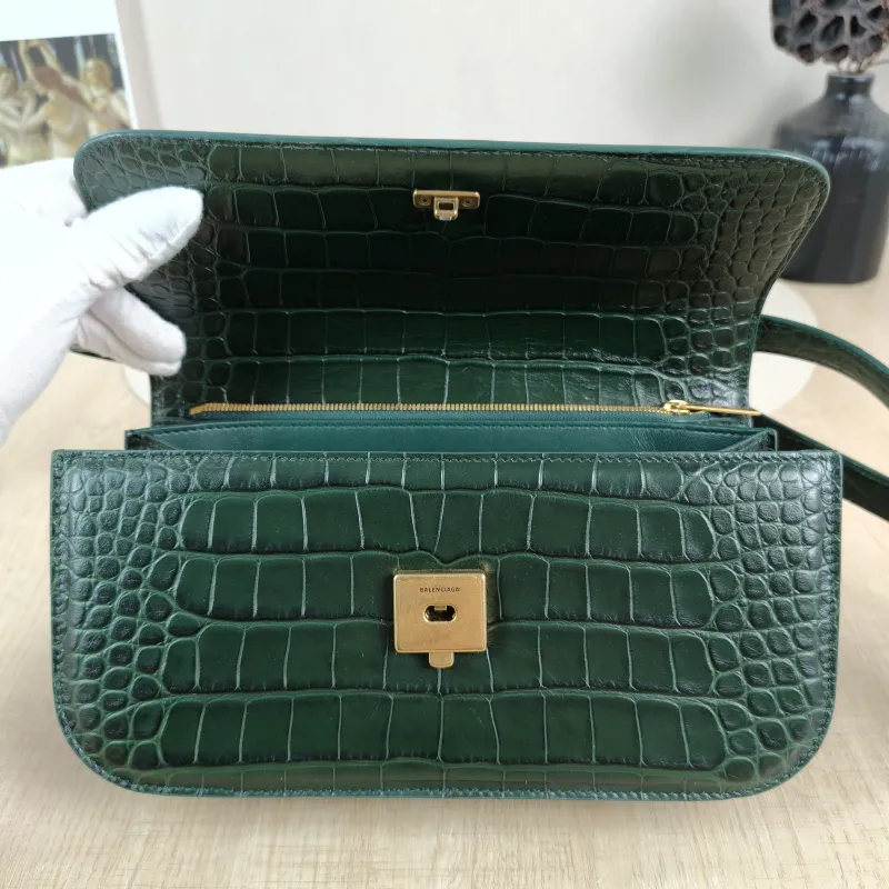 BALENCIAGA Shoulder Bag GOSSIP Green Calfskin Small 23.5 × 10.5 × 12.5 cm — detail view 10 of 12