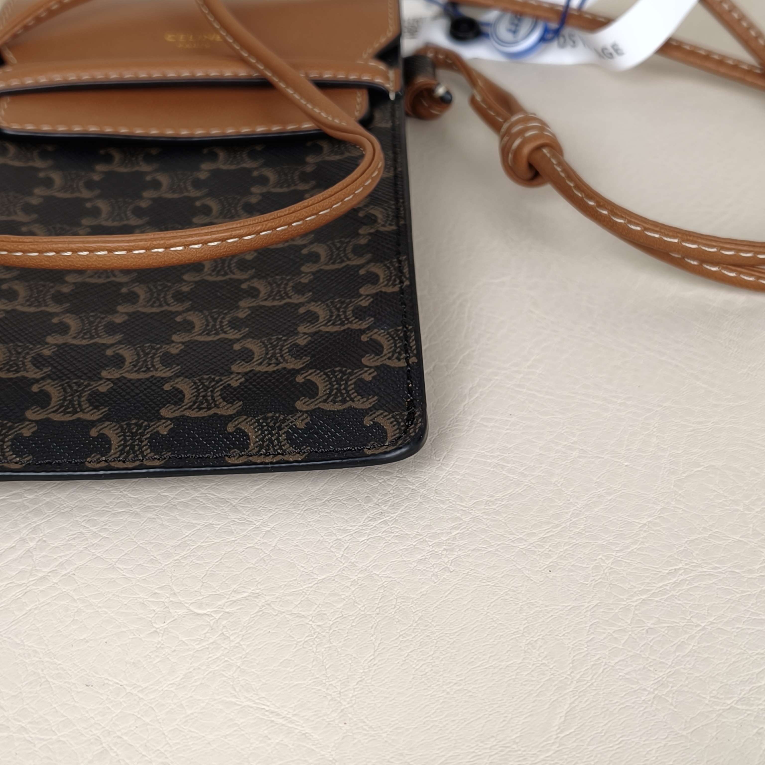 CELINE Crossbody Bag Triomphe Monogram PV Cmini10 × 2 × 18 cm — cover view 7 of 9