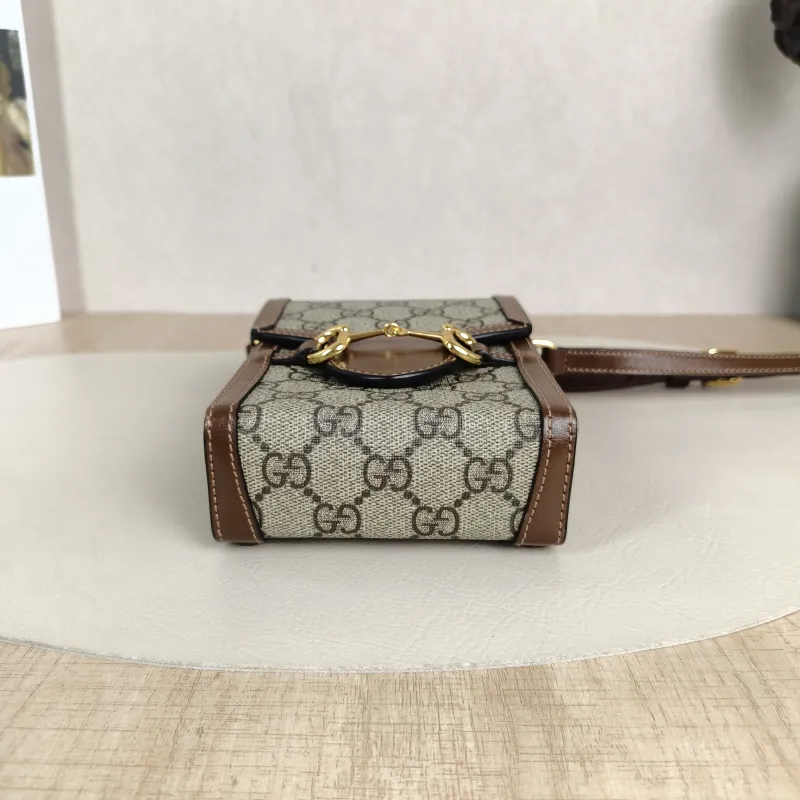 GUCCI Crossbody Bag Horsebit 1955Collection Mini Monogram PV Cmini11.5 × 4 × 17 cm — cover view 2 of 5