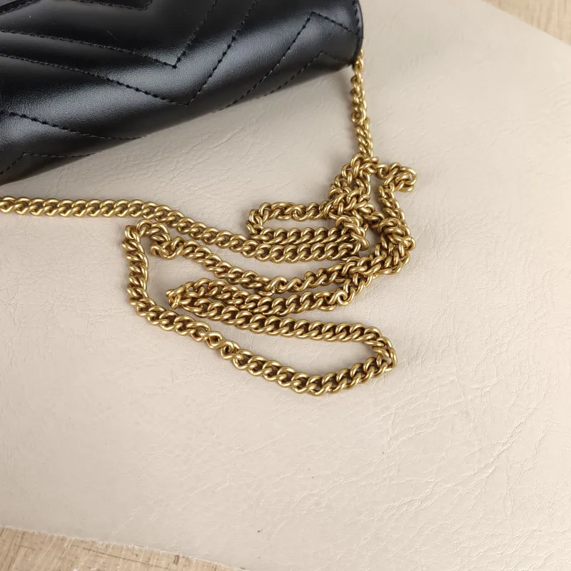 GUCCI Crossbody Bag GG Marmont Mini Marmont Mini Black Calfskin Mini 16.5 × 4.5 × 9.5 cm — detail view 9 of 12