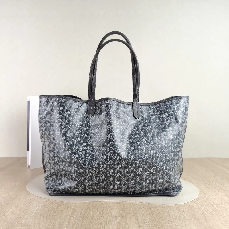 GOYARD Shoulder Bag SAINT LOUIS Shopping Tote Grey PVC Small 34 × 15 × 28 cm — cover view 2 of 4