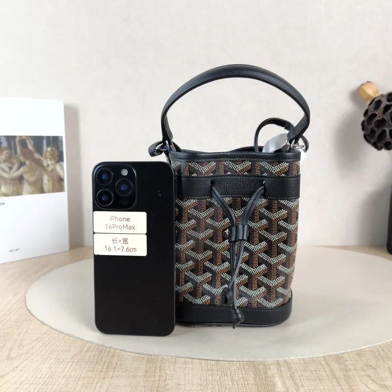 GOYARD Crossbody Bag Petit Flot Black ine Canvas Mini 12 × 10 × 17.5 cm — cover view 6 of 6