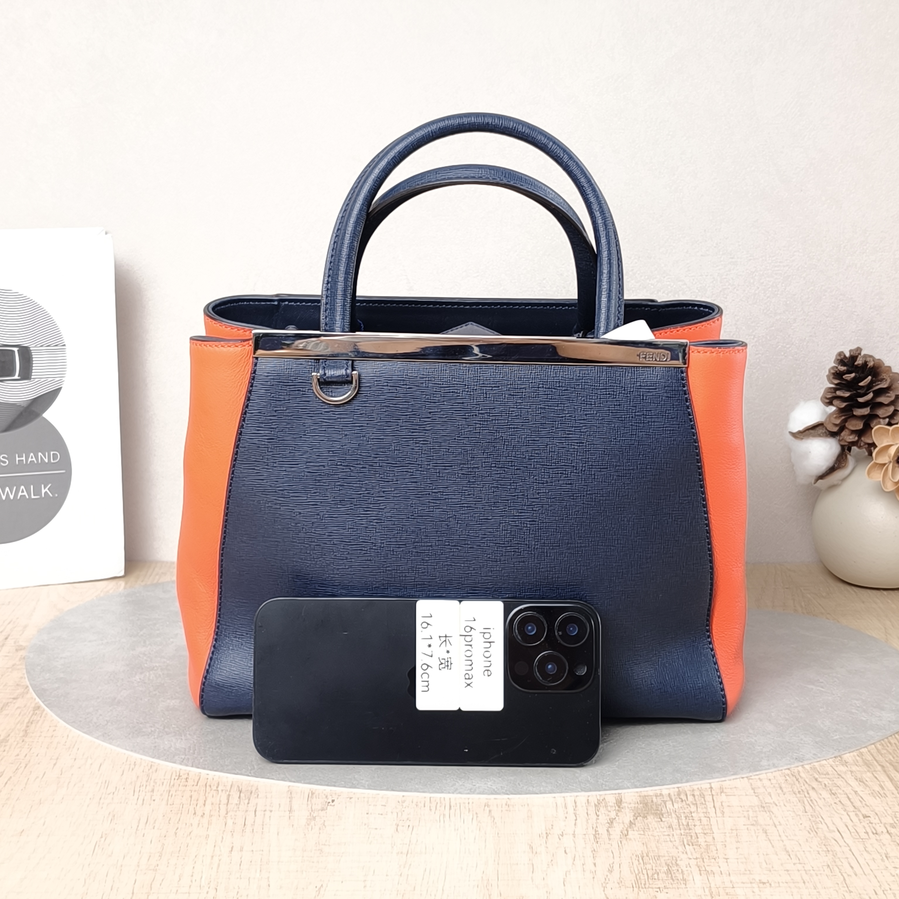 FENDI Crossbody Bag Crossbody Bag Blue Red Calfskin One Size27 × 11 × 20 cm — cover view 4 of 5