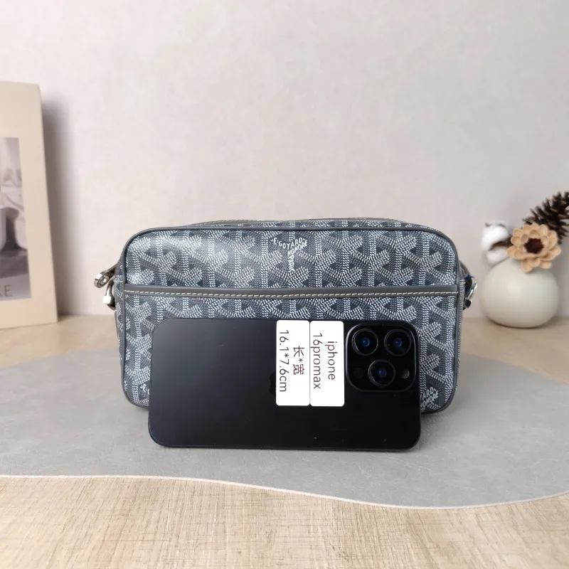 GOYARD Crossbody Bag Cap Vert Camera Bag Grey PVC Small 22 × 6.5 × 13 cm — cover view 2 of 5