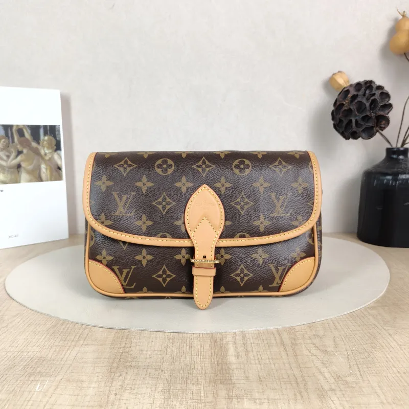 Louis Vuitton Crossbody Bag Diane Baguette Bag Shoulder Strap PVC Small 24 × 9 × 15 cm