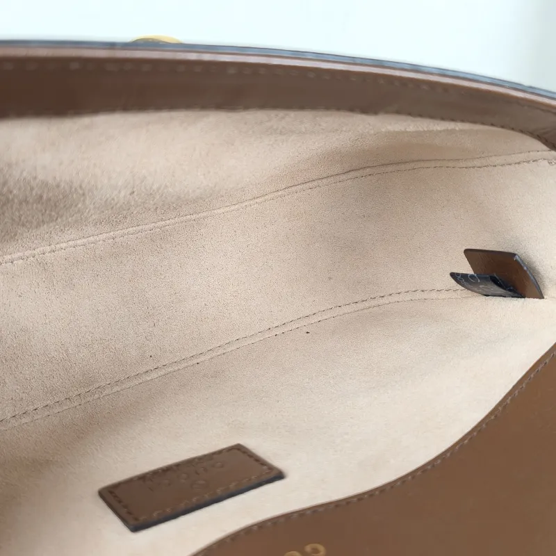 GUCCI Shoulder Bag Horsebit 1955 Horsebit Small Monogram · Shoulder Strap PVC Small 24 × 5.5 × 13 cm — detail view 7 of 12