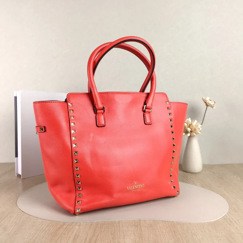 Valentino Top Handle Bag Tote Bag Red Calfskin One Size26 × 12 × 25 cm — cover view 5 of 5