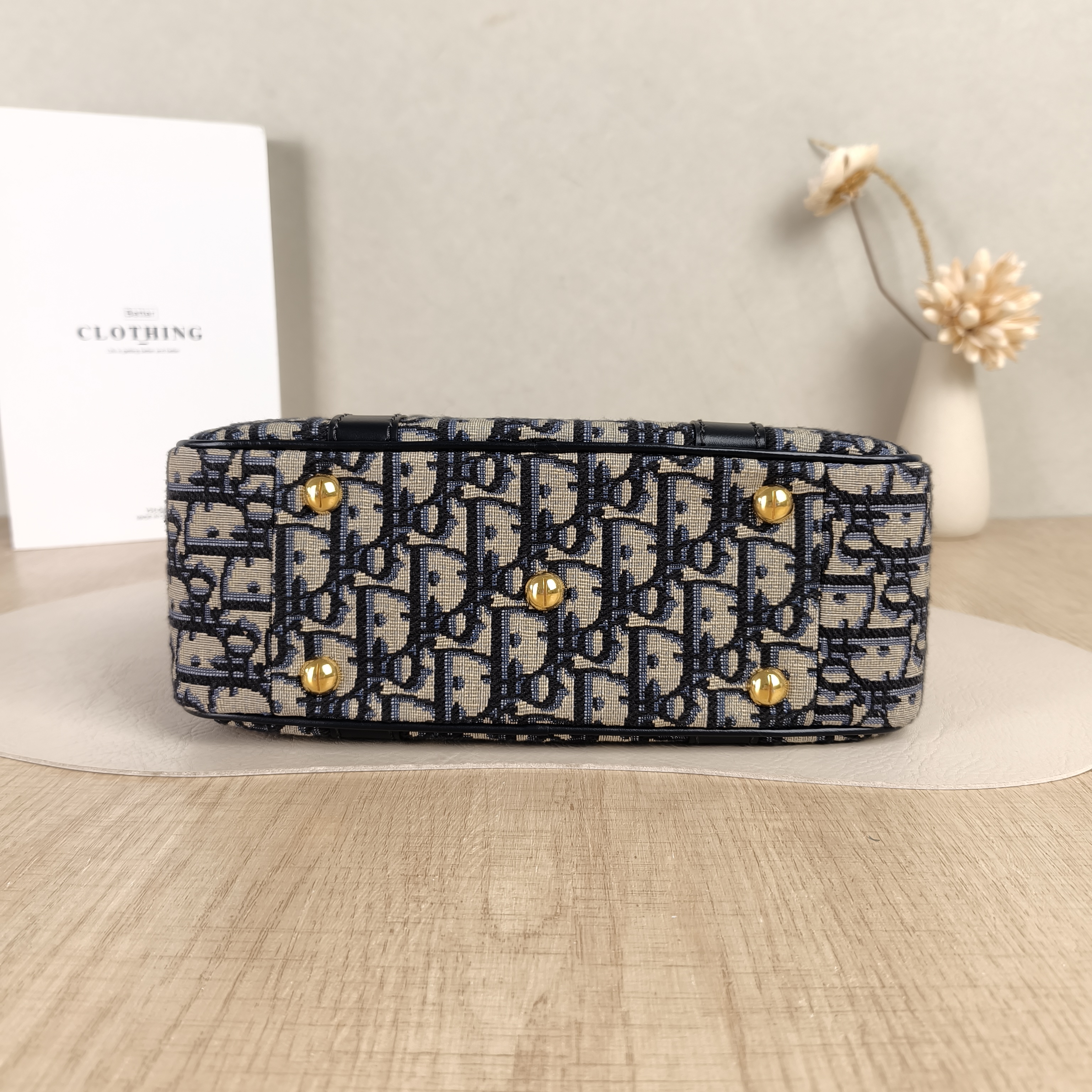 DIOR Crossbody Bag D-Vibe Bowling Bag Blue Canvas Medium25 × 9.5 × 16 cm — cover view 2 of 5