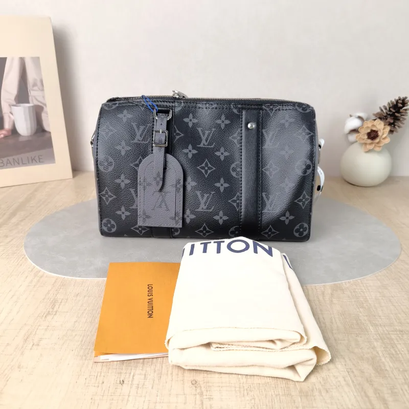 Louis Vuitton Crossbody Bag City Keepall Black PVC Medium 27 × 13 × 17 cm — cover view 3 of 6