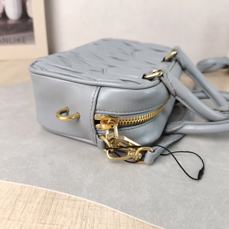 Miumiu Top Handle Bag Arcadie MatelasséCollection Edition Grey Lambskin Small 19 × 6 × 13 cm — detail view 13 of 13