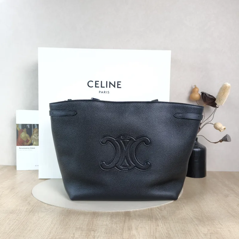 CELINE Shoulder Bag Cabas Anais Tote Bag Black Calfskin Small28 × 12 × 24 cm — cover view 4 of 6