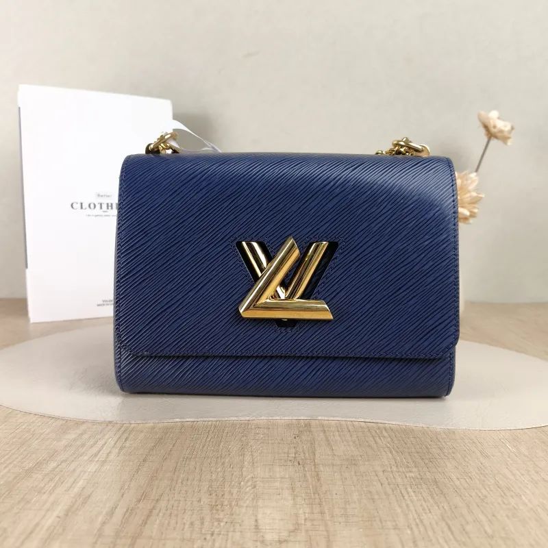 Louis Vuitton Crossbody Bag Twist Blue Epi Embossed Calfskin Medium23 × 9.5 × 17 cm