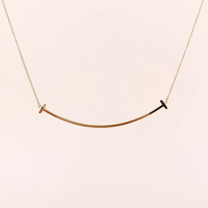 Tiffany&Co. Necklace T Collection Large Smile Necklace Gold 18k Large 45.5cm