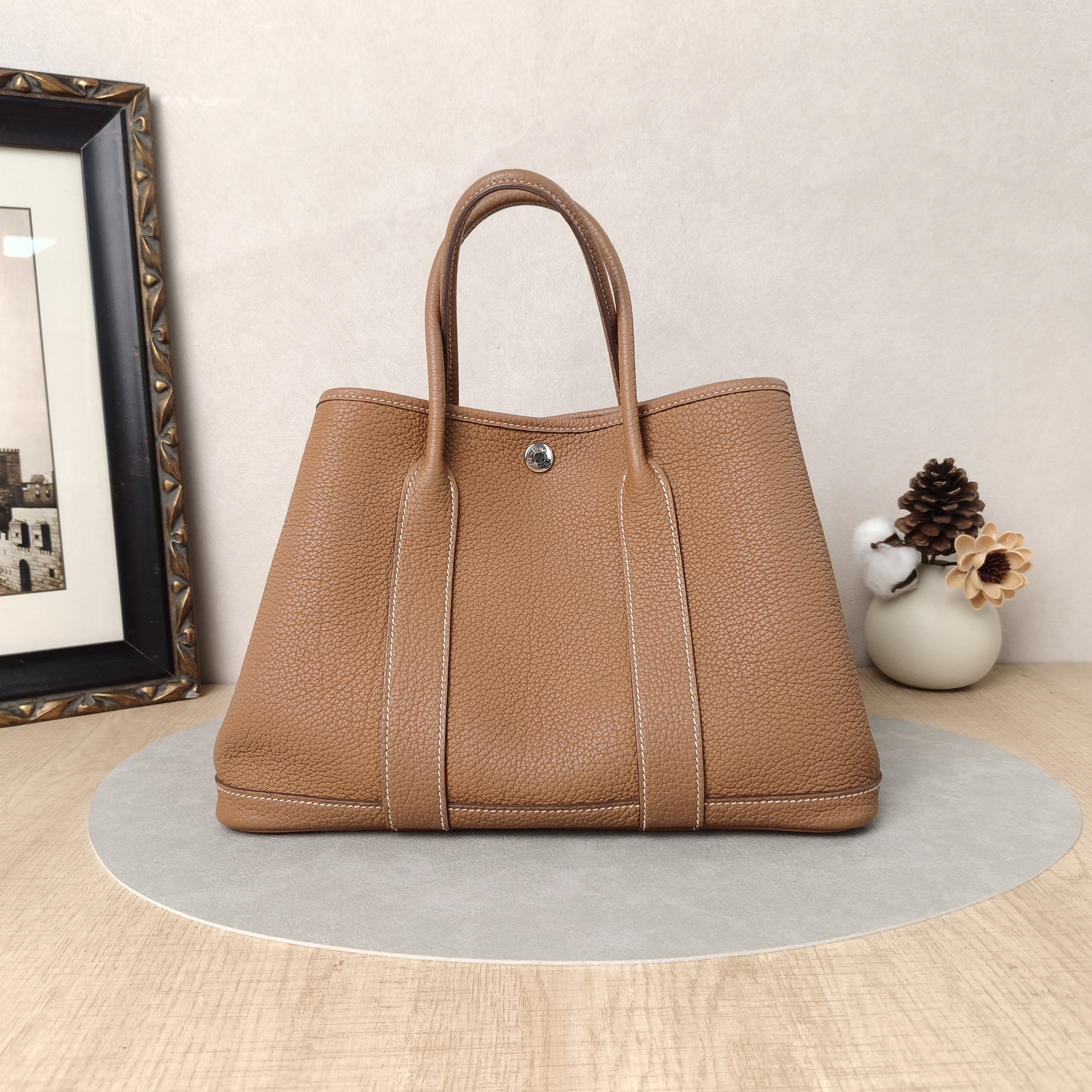 Hermès Top Handle Bag Garden Party 30 30 Negonda Calfskin30 × 13 × 21 cm