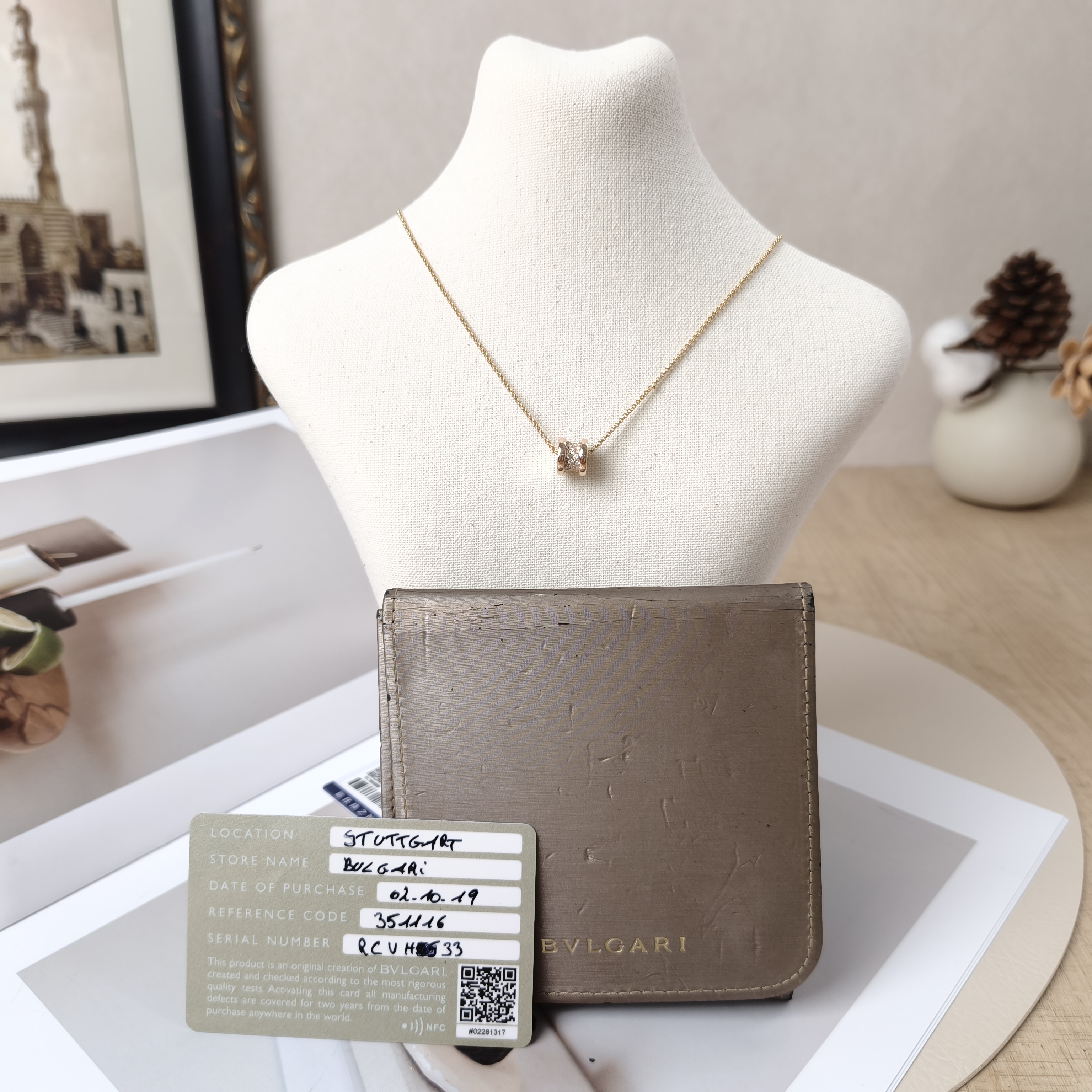 Bvlgari Necklace B.ZERO1Collection Pavé Diamond Rose Gold 18KR ose Gold Diamond One Size1.5*38-45 — cover view 2 of 11