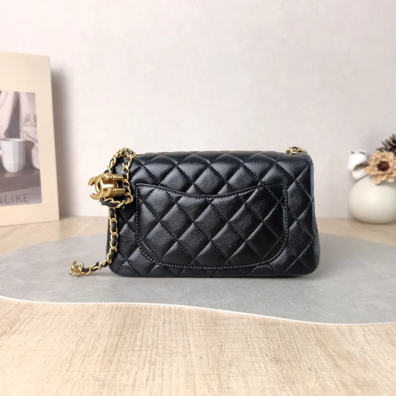 Chanel Crossbody Bag 25b c mini Black Lambskin mini 20 × 6 × 12 cm — cover view 5 of 6