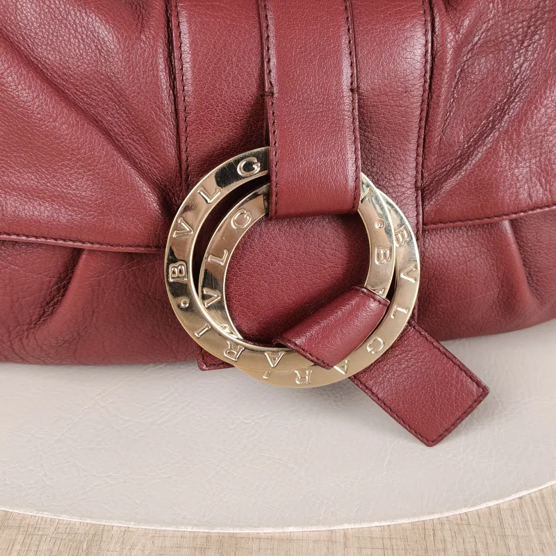 Bvlgari Top Handle Bag Vintage Crossbody Bag Burgundy Calfskin One Size30 × 6 × 17 cm — detail view 1 of 13