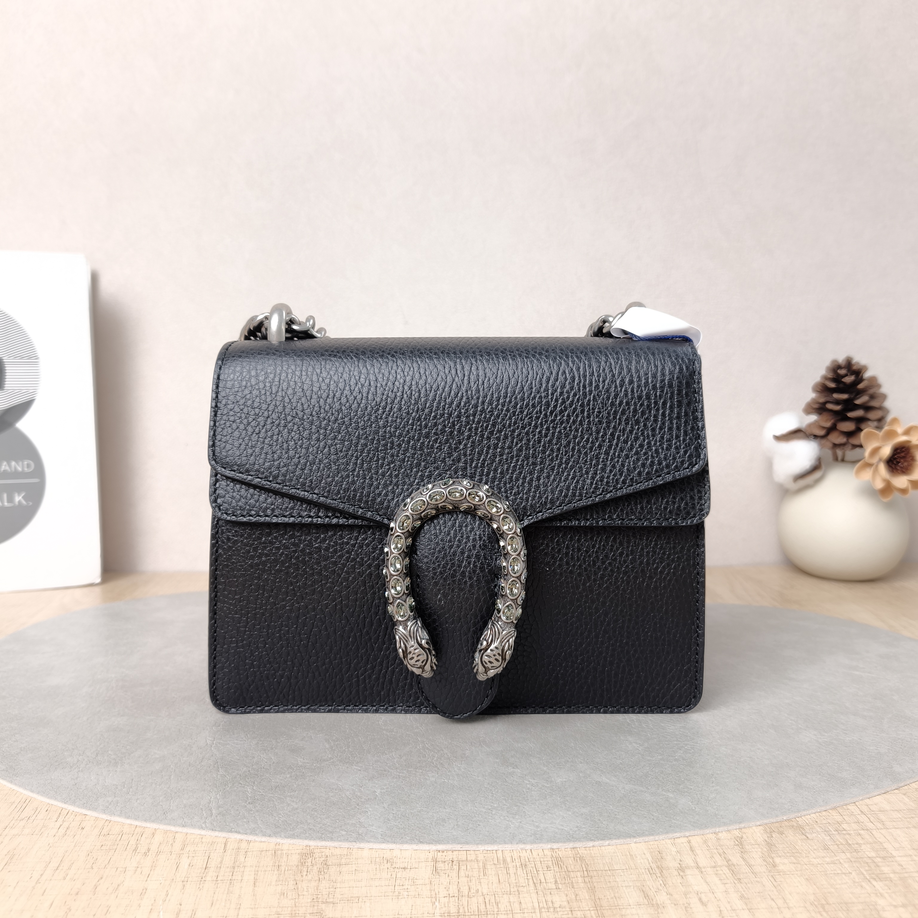 GUCCI Shoulder Bag Dionysus Black Calfskinmini20 × 5 × 15.5 cm