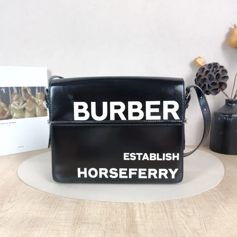 BURBERRY Shoulder Bag Shoulder Bag Black Calfskin One Size 26 × 7 × 20 cm