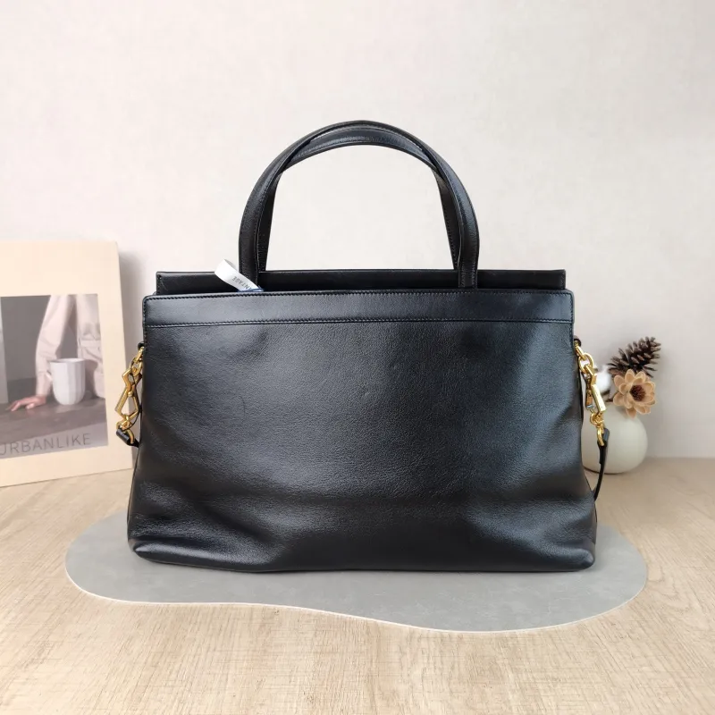 GUCCI Shoulder Bag G Tote Bag Black Calfskin 37 × 10 × 23 cm — cover view 4 of 5