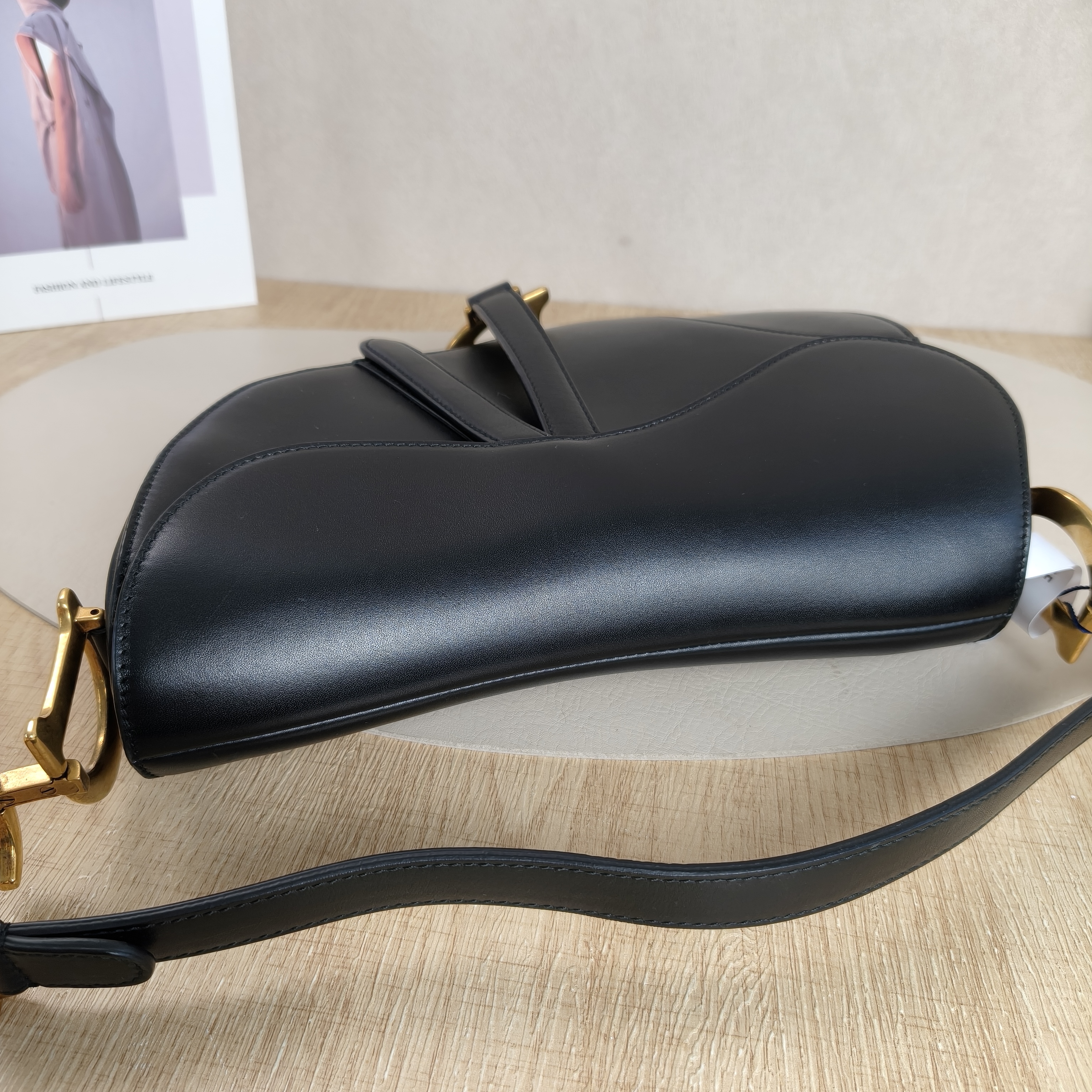 DIOR Top Handle Bag Saddle Black Calfskin Medium25.5 × 6.5 × 20 cm — cover view 3 of 12