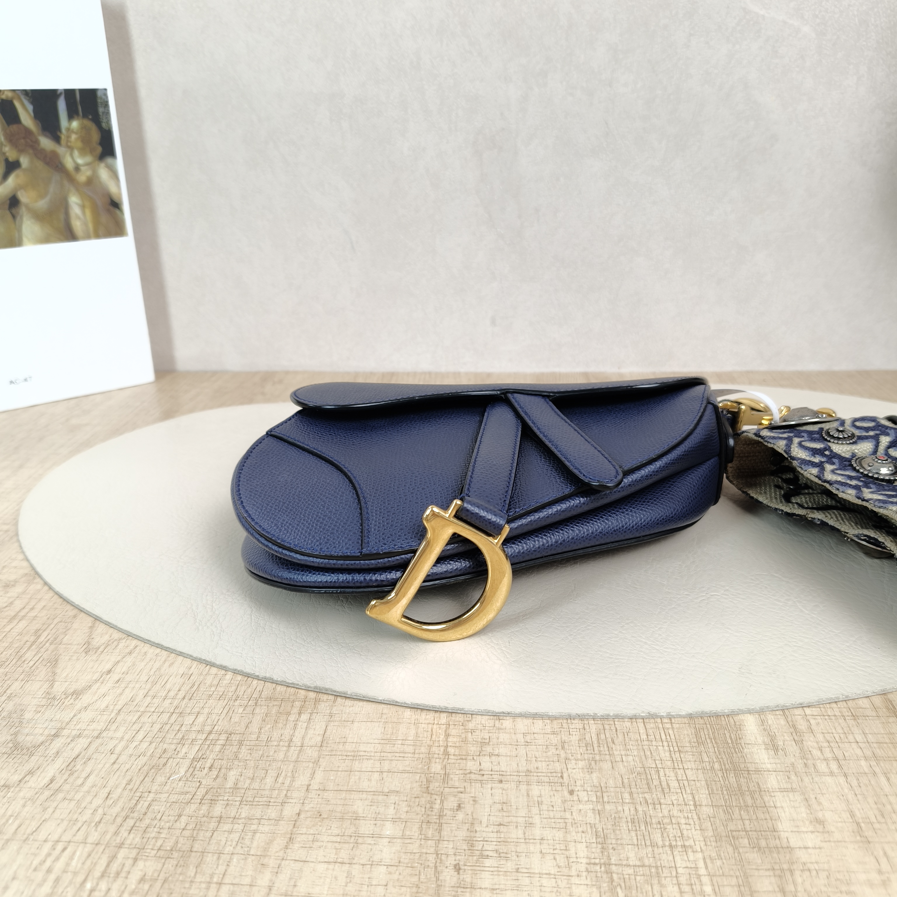 DIOR Top Handle Bag Saddle Blue Calfskinmini19 × 6 × 15 cm — cover view 4 of 4