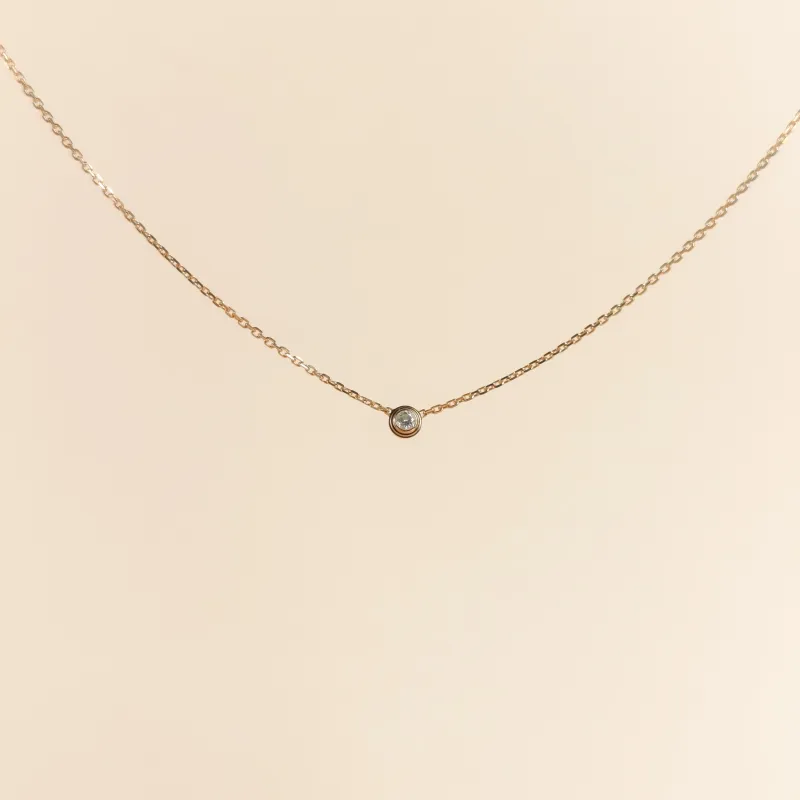CARTIER Necklace d'Amour Necklace Rose Gold Diamond18KR ose Gold Mini 41cm