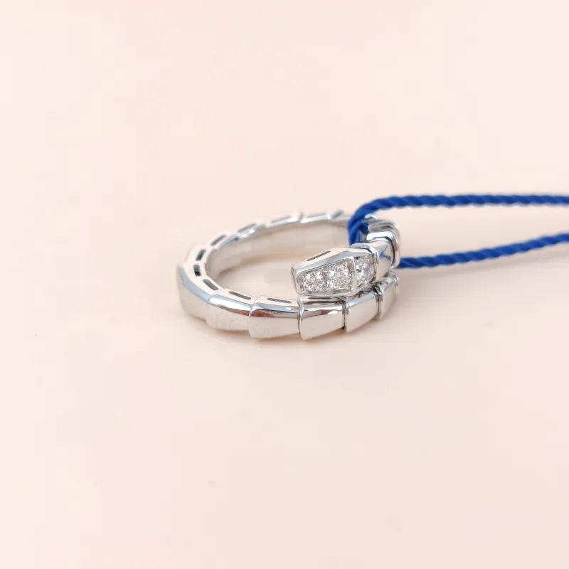 Bvlgari Ring Serpenti Viper Collection Ring White Gold 18KW hite Gold Diamond One Size 48-50 — cover view 2 of 8