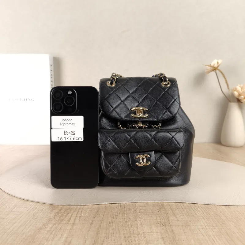 Chanel Backpack Duma Black Lambskin Small18 × 9.5 × 19 cm — cover view 3 of 5