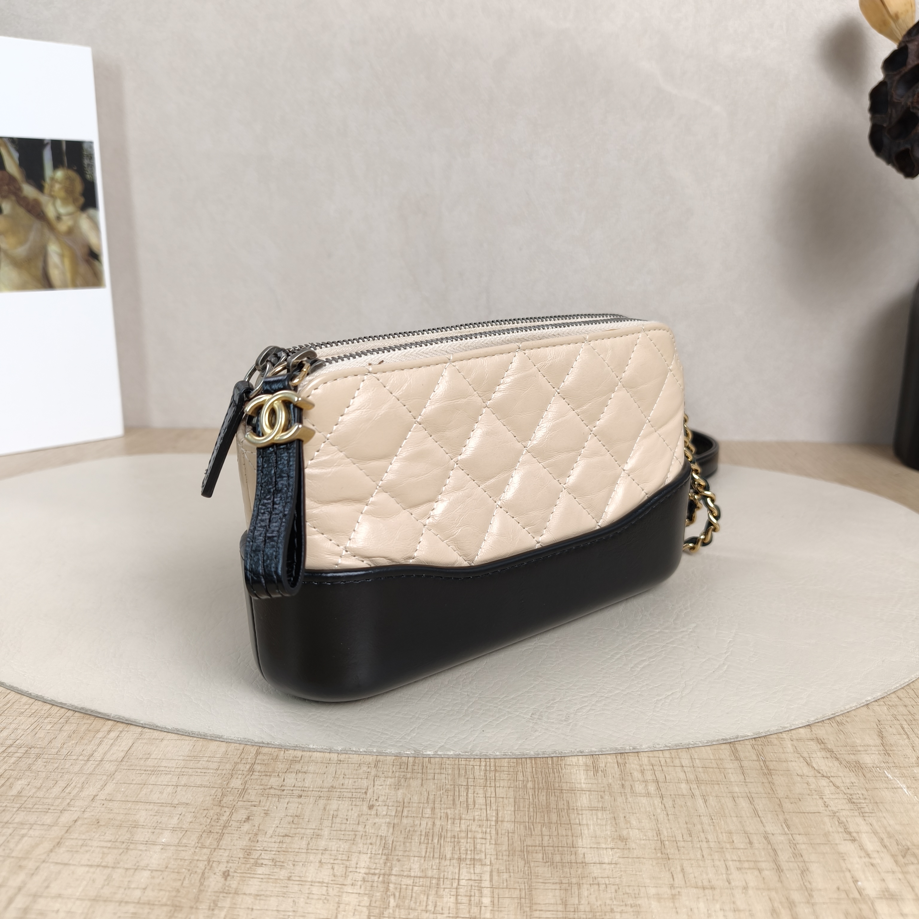 Chanel Crossbody Bag Gabrielle Gabrielle Bag Beige Black Calfskinmini19 × 4 × 10 cm — cover view 2 of 5