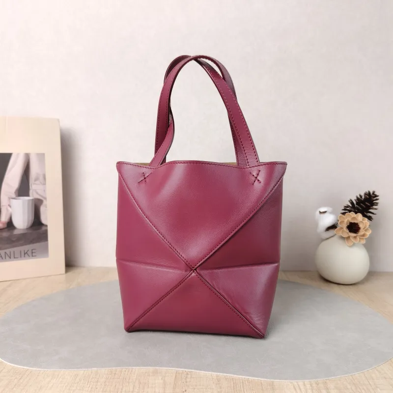 LOEWE Crossbody Bag Puzzle Fold Shopping Tote Red Calfskin Mini 16.5 × 9.5 × 20 cm — cover view 5 of 5