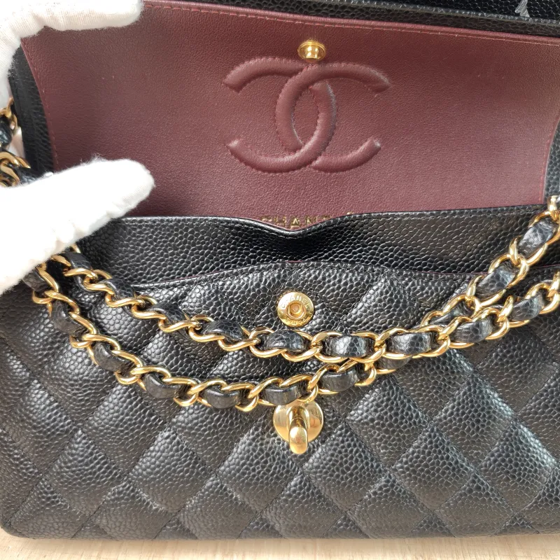 Chanel Crossbody Bag Classic Flap CF Black Grained Calfskin Small 23 × 6 × 14.5 cm — detail view 10 of 13