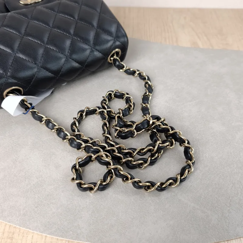 Chanel Crossbody Bag Classic Flap Mini CF Mini Black SL ambskinmini17 × 8 × 13.5 cm — detail view 8 of 15