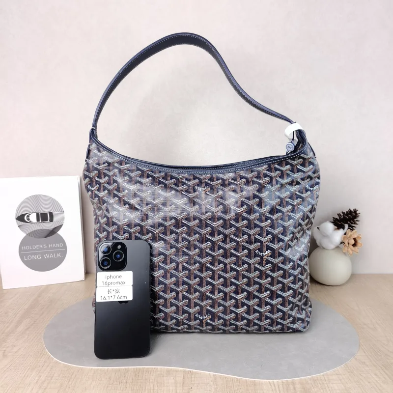 GOYARD Shoulder Bag Boheme Hobo​ Blue PVC Small 43 × 14 × 27 cm — cover view 6 of 6