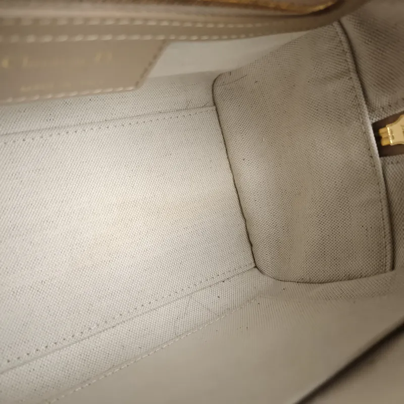 DIOR Shoulder Bag Groove 20 Top Handle Bag Taupe Canvas Small 20.5 × 12 × 13.5 cm — detail view 10 of 11