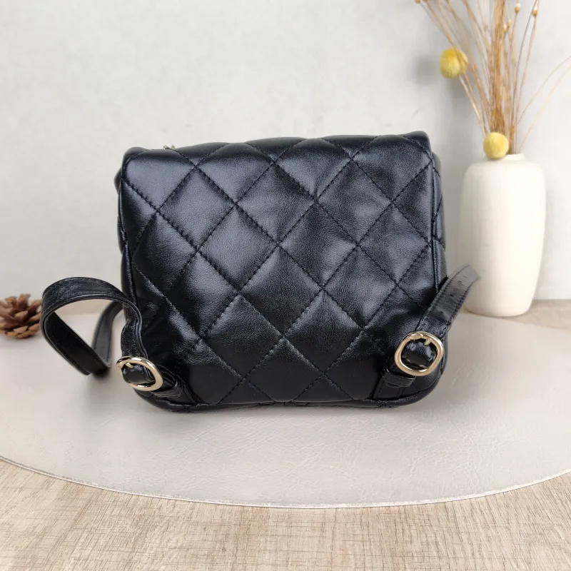 Chanel Backpack logo Backpack Black Lambskin 19 × 6 × 17 cm — cover view 3 of 5